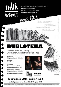 Plakat premiery „Bubloteki”